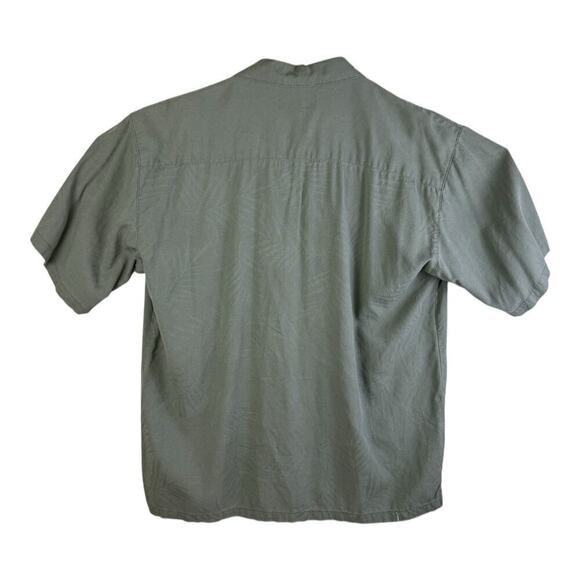 Tommy Bahama Men’s Green Palm Tree Textured Silk Button Up Short Sleeve Shirt L - Picture 4 of 10